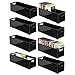 mDesign Plastic Video Game and DVD Storage Organizer - Game and Movie Disc Holder Bin with Handles for Home Media Console Stand and Closet Shelf - Ligne Collection - 8 Pack - Black