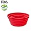 Ecoart Silicone Expandable Collapsible Bowl for Travel Camping Hiking (Red(S))