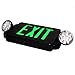 eTopLighting LED Black Exit Sign Emergency Light Combo with Battery Back-Up UL924 ETL Listed, EL2BG-B-1