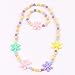 Kids Jewelry Colorful Flower Fashion Jewelry for Girls Necklace Bracelet Set For Little Girls Children