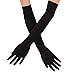 Silky Affection - Women’s Opera Length Silk Gloves | Elegant and Distinctive – for Evening, Cocktail Party, Prom, Costumes | Black