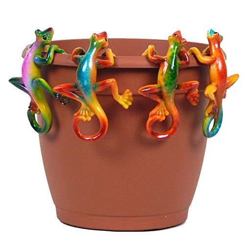 4-Piece Multi Colored Gecko Pot Sitter Hanger