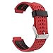 MoKo Watch Band Compatible with Garmin Forerunner 235, Soft Silicone Replacement Watch Band fit Garmin Forerunner 235/235 Lite/220/230/620/630/735XT/Approach S20/S6/S5 - Red & Black