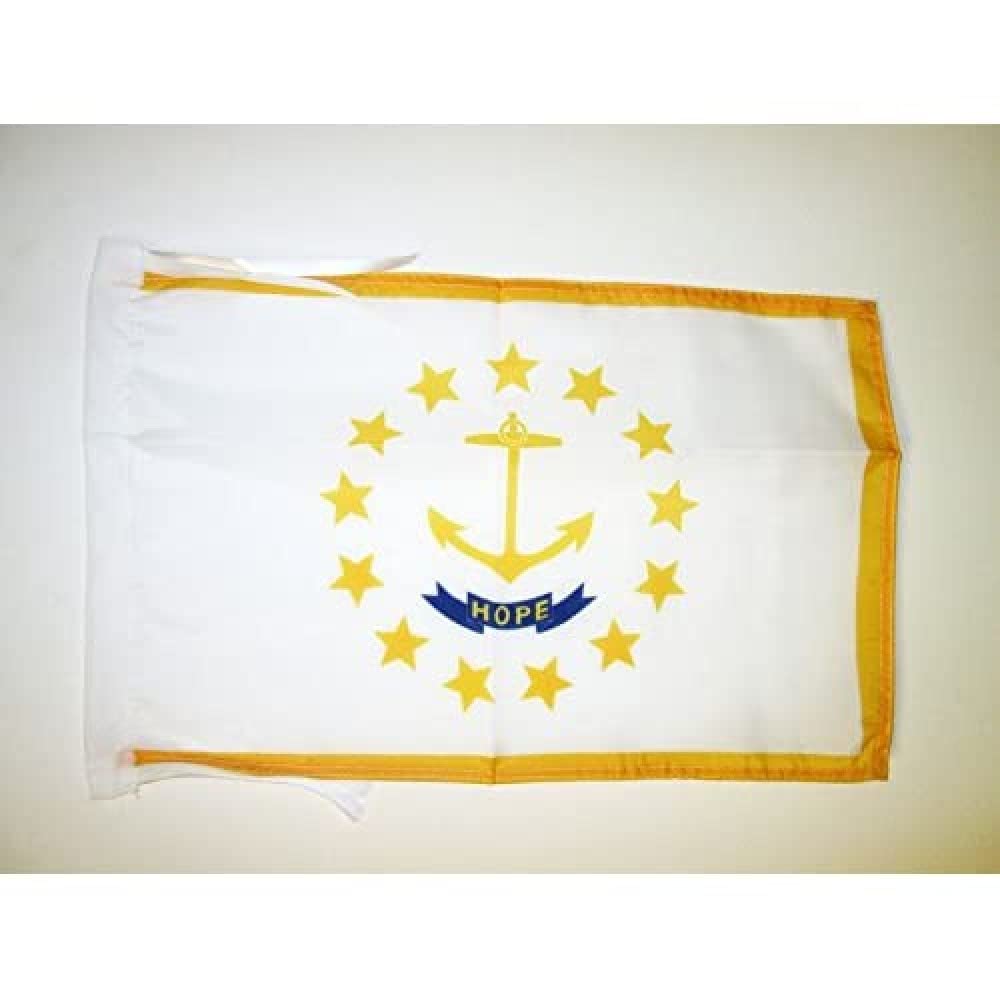 AZ FLAG - Rhode Island Flag - 18'' x 12'' - 100% Polyester US state of Rhode Island Small Banner with Two Cords - Fade Resistant - Vivid Colors - 18x12 in - 45x30 Cm — image 1