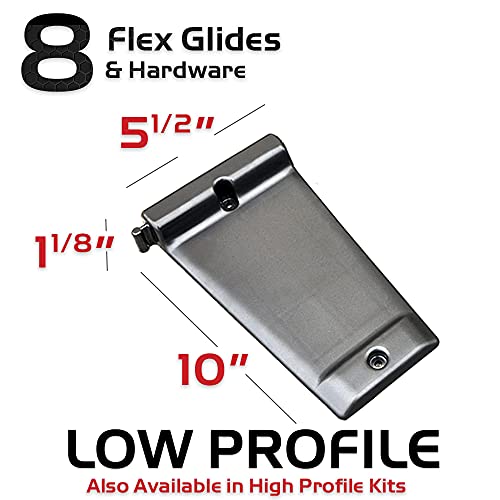 Caliber 13342 Flex Glides Low Profile-8 Piece Set Glissiere Motoneige