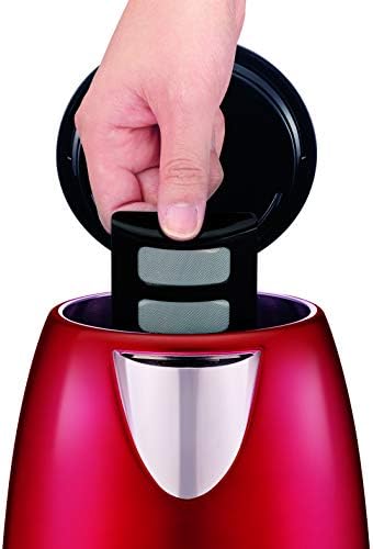 MOULINEX Bouilloire SUBITO rouge 1,7L Inox Bouilloire sans fil Résistance cachée Niveau d'eau visible BY540510
