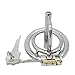 Metal Male Chastity Device Steel Stainless Briefs Cage Ring Cock cage Siliver (1.77 inch/45mm)