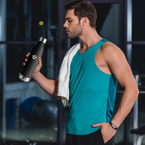 Botella Agua Acero Inoxidable, Botella Termica 500ml Sin BPA, Conserva 12 Horas Caliente, 24 frio, Prueba de Fugas Termo, Reutilizable Cantimplora Termica para Niños, Bicicleta, Senderismo