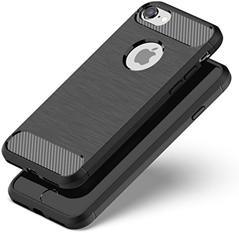 iPhone 8 7 Case Protector, Premium Silicone Shockproof Armor Protection Shiled for Apple iPhone 8 7 with Shock Absorption Scratch Resistant Soft Non Skid Slim Thin Fit Design - Black