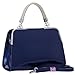 MG Collection Matana Faux Patent Leather Doctor Tote Purse, Navy Blue, One Size