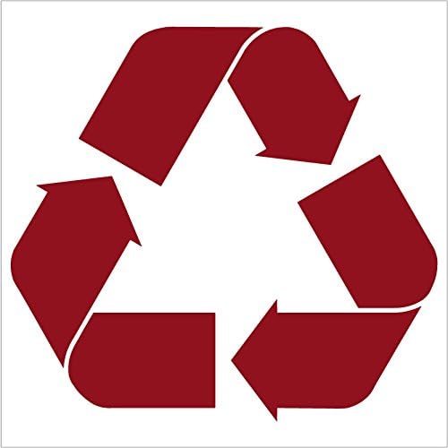 Recycling Symbol vinyl cut-out sticker- NOTEBOOK, LAPTOP, IPAD, WINDOW, WALL, CAR, TRUCK, MOTORCYCLE, TRASH CAN, GARBAGE CAN Decal (3" (buy 1 get 1 free), Dark Red)