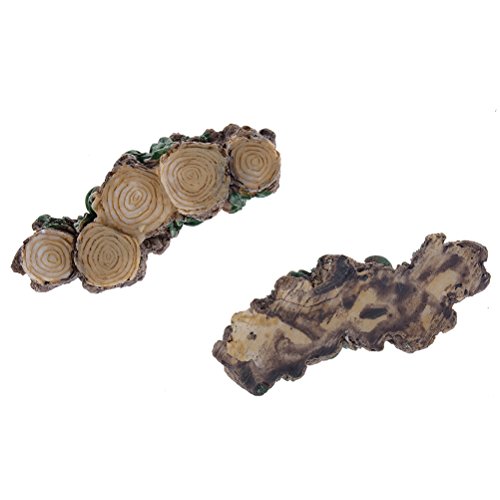 Welecom 2 Pcs Miniature Garden Fairy Ornament Miniature Tree Stump Bridge for Fairy Garden Terrarium Supplies and Accessories