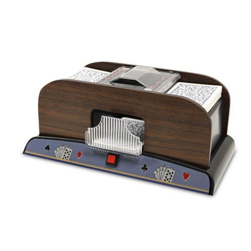 2 Deck Automatic Deck Shuffler Deluxe Electric Wooden Playing Card