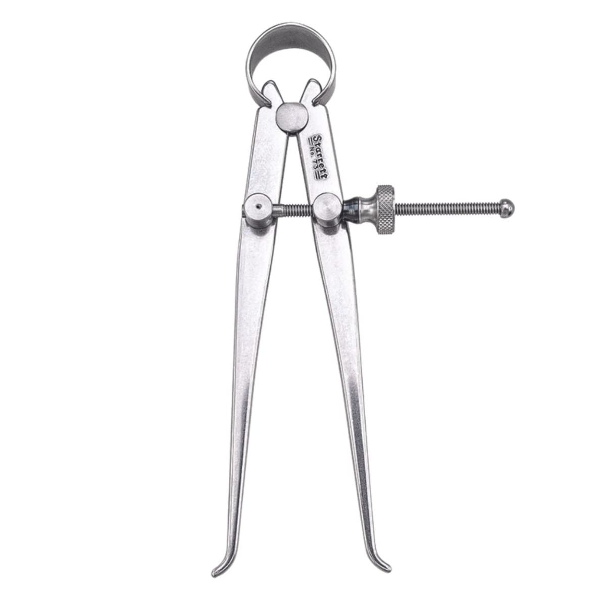 Starrett 73A-4 Solid Nut Inside Spring Calliper, Steel, Flat Leg, 0-4" Range