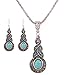 Malltop Women Exotic Butterfly Turquoise Tassel Pendant Bib Chain Necklace Earrings Jewelry Set (Gourd)