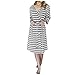 Crytech Women Striped Maternity Labor Delivery Robe 3/4 Long Sleeve Stripe Breastfeeding Nursing Nightgowns Gowns for Hospital Pregnancy Bathrobe Sleep Dress (X-Large, Grey)thumb 1