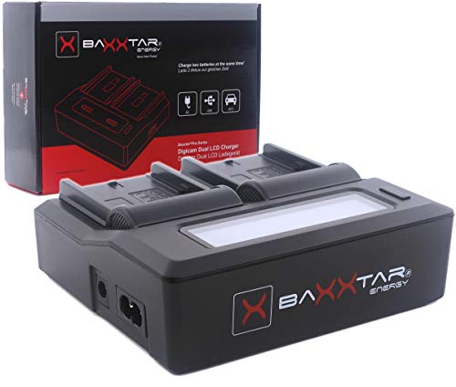 Baxxtar PRO - Caricabatterie LCD Dual Charger - compatibile con tutti i modelli Sony NP-F NP-F550 NP-F570 NP-F750 NP…