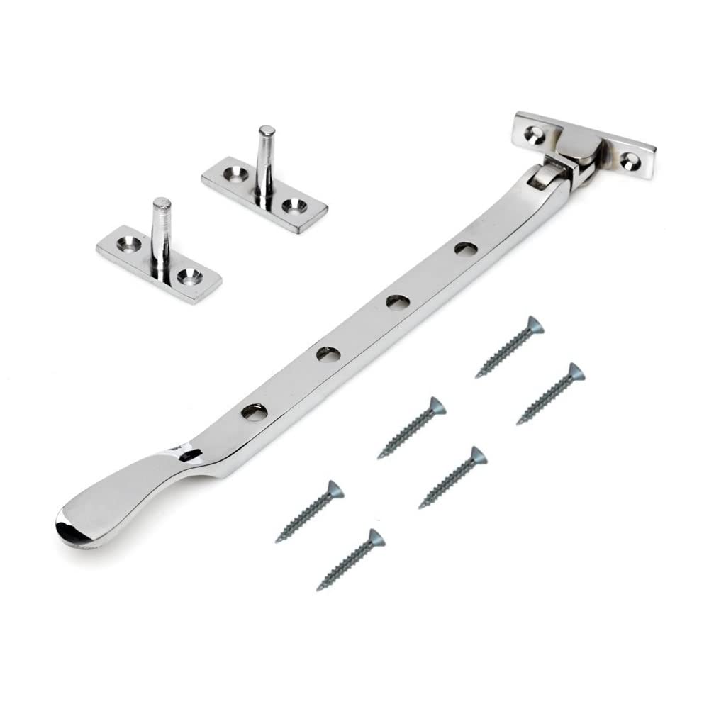 TERF® 250mm Heavy Duty Polished Chrome Window Casement Stay Spoon Style 250mm (10'') Including Fixing Screw - Pack of 1