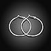 Hoop Earrings, White Gold Plated Round Silver Hoop Earrings for Women Sensitive Ears 1.57''