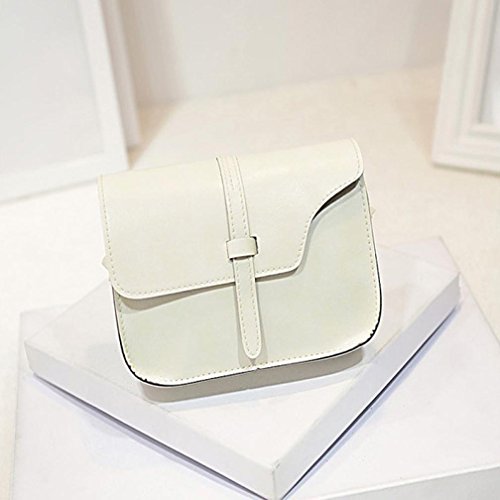 Crossbody Bag,Clearance! AgrinTol Women Girl Shoulder Bag Faux Leather Satchel Tote Handbag (White) - Thumbnail 5