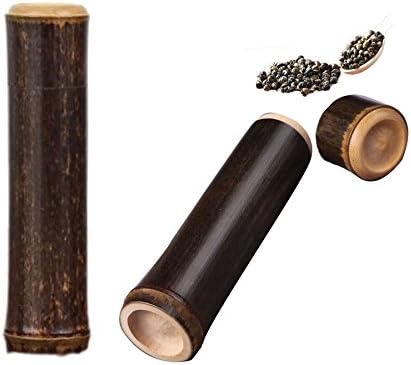 Organic Bamboo Container Canister, Ideal as a Candy jar; Loose Leaf Tea box, Seed Keeper, Kitchen Herb Tins OR travel toothbrush holder.