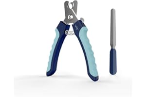 WePet Dog Nail Clippers U10.1, Dog Nail Trimmer Large Breed with Quick Sensor, Razor Sharp Blade Professional Pet Nail Clipper with Safety Guard and Nail File, Pale Turquoise