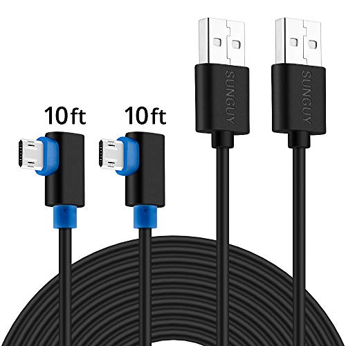 Micro USB Cable Right Angle, SUNGUY [2 Pack] 6ft/2m 90 Degree
