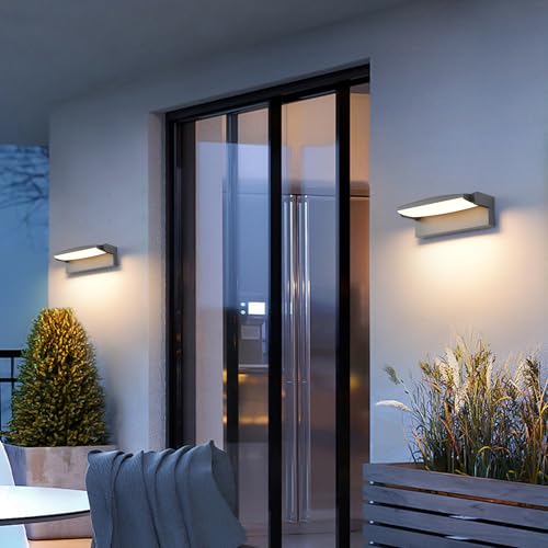 SANSHI Outdoor Light 30 W, Wall Light Indoor Outdoor 3000 K / 4000 K / 6500 K Waterproof IP65 Outdoor Light Wall Lamp with 350° Swivel LED Panel, Outdoor Wall Light for Garden Patio, Dark Grey