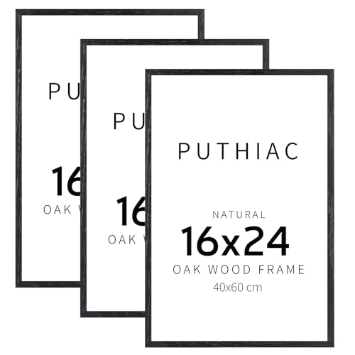 puthiac 16x24 Black Solid Oak Picture Frame
