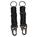 EKLOEN 2 Pack Paracord Carabiner Survival Keychain Lanyard with Firestarter (Black)