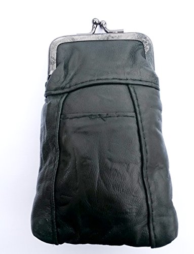 Womens Leather Cigarette Case & Lighter Holder (Dark Green)