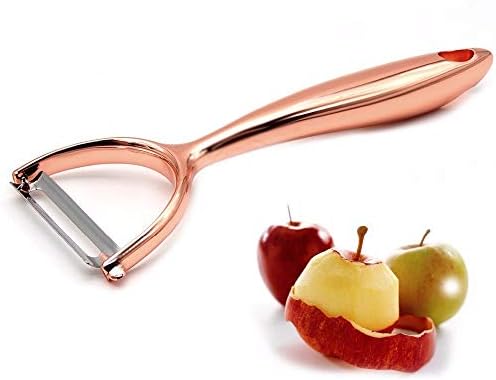 MINGYUECHAO Peelers Copper-Plated Top-Quality Zinc Alloy Peeler, Super Sharp Durable Vegetable and Fruit Peeler for Potato Carrot and More,A