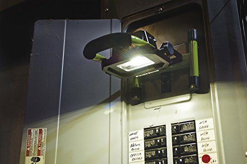 PowerSmith PWLR1110M 900 Lumen LED Weatherproof Tiltable Portable Lithium-Ion Battery-Powered Cordless Work Light with Magnetic Base, Impact-Resistant Glass Lens, Wall Charger, and Car Charg, Green