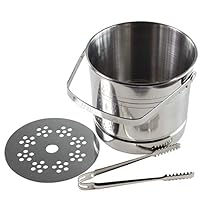 Ice Bucket with Tongs Small Home Set Stainless Steel with Drainage Layer