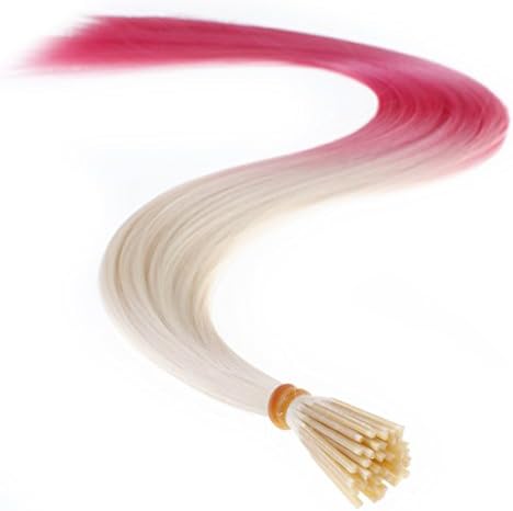 Savena Straight I Tip Hair Extensions Colorful Synthetic 0.5g/Piece 50pcs/Pack Stick Tip Hair 18โ (Ombre Color 2)