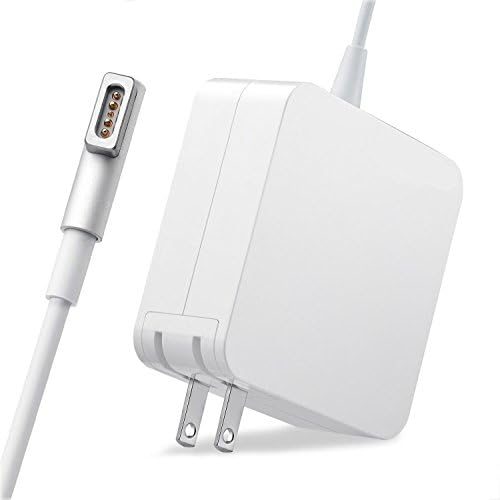 CrazyCow Macbook Pro Charger,Replacement 85W Magsafe Power Adapter For Apple Macbook Pro 15-inch and 17-inch,White,L-Shape Magnetic Connector 18.5V 4.6A