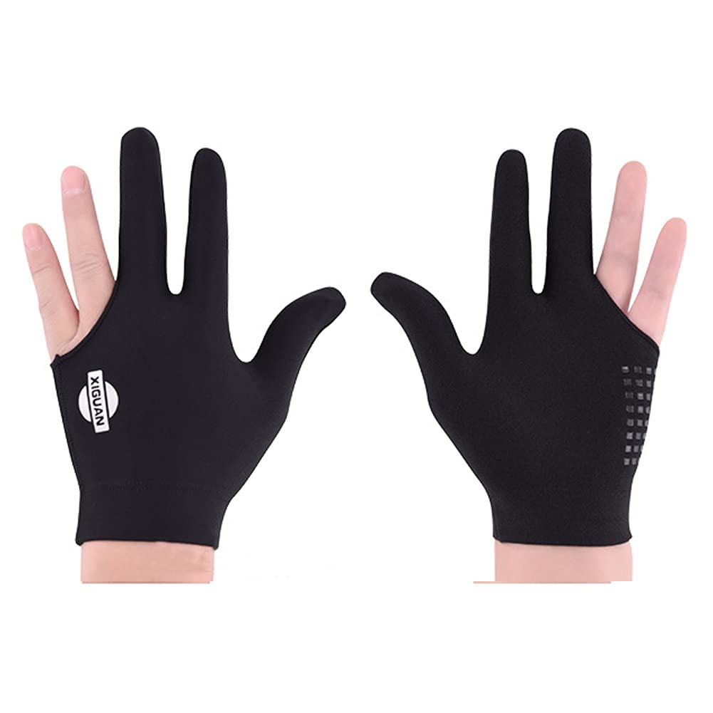 BEKZILY Billiard Gloves for Left/Right Hand (Black Full Finger, Left Hand)