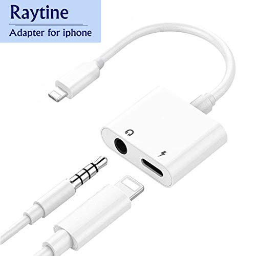 Raytine for iPhone Adapter Headphone Adaptor 3.5mm Jack Dongle Earphone Connector Convertor 2 in 1 Accessories Charger Cables Charge & Audio Compatible with iPhone X/XS / XS MAX/XR/ 8/ 8Plus/ 7/7 Plus