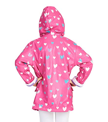 Hatley Girls' Little Printed Raincoats, Color Changing Sweethearts, 3 Years - Thumbnail 4
