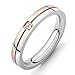 JoGray Titanium Steel Cubic Zirconia Couple Engagement Wedding Rings