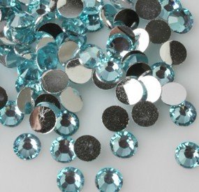 Beading Station 1440-Piece Flat Back Brilliant 14-Cut Round Rhinestones, 3mm-10ss, Sky Blue