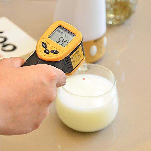 KT THERMO Infrared Thermometer Non-contact Digital Laser Thermometer gun -58~716℉ (-50~380℃), Yellow and Black,DT83800