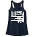 Comical Shirt Ladies Gun American Flag Shirt Patriotic USA Pride Tee Racerback