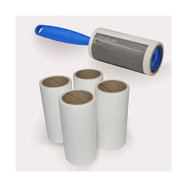 ZYBUX - Lint Roller | Lint Remover, Pet Hair Remover & 4 Sticky replacement Heads Removes Animal Hairs, Dust and Fluff…