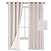 H.VERSAILTEX 100% Blackout Curtains for Bedroom 84 Inches Long Grommet Linen Face Full Light Blocking Curtain Drapes for Living Room Thermal Linen Look Curtains 2 Panels Set, 52