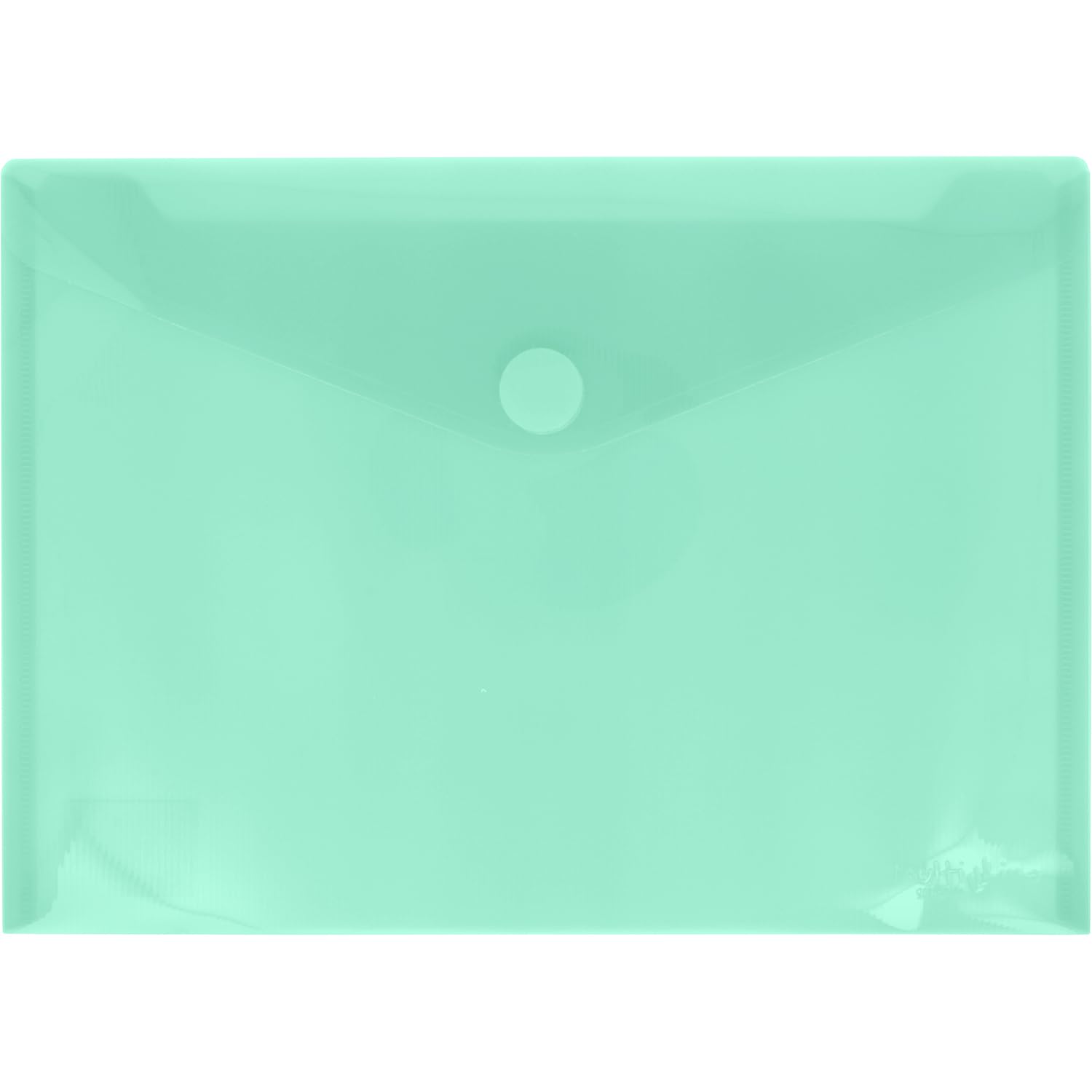 Grafoplás Pack of 10 Plastic Envelopes | Velcro | Folio Plus | Mint Green | Multiline | 33.5 x 24 cm | Translucent Lined Polypropylene | Perfect for A4 Documents
