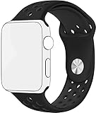 SELLERS360 Apple Watch Band Series 1 Series 2,Soft Durable Nike + Sport Replacement Wrist Strap for iWatch (Black/ Light Black 42mmM/L)