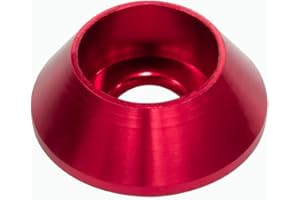 LAGEFEFE [60PCS] M3 Cone Cup Counterbore Washers, Anodized Aluminum Alloy, Head Washers Gaskets Cup Shim for Screw RC/FPV/PC/Drone/Mechanical Accessories Model Parts, Red