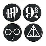 Harry Potter Coasters, Coaster For Drinks With Vibrant Colors And Cork Backing, Prevent Furniture from Dirty and Scratched, Set of 4