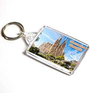 AWS Llavero Sagrada Familia Barcelona España Souvenir Barcelona Spain Key Ring de PVC Iglesia Sagrada Familia Gaudì: Amazon.es: Coche y moto